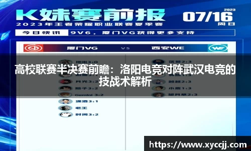 高校联赛半决赛前瞻：洛阳电竞对阵武汉电竞的技战术解析